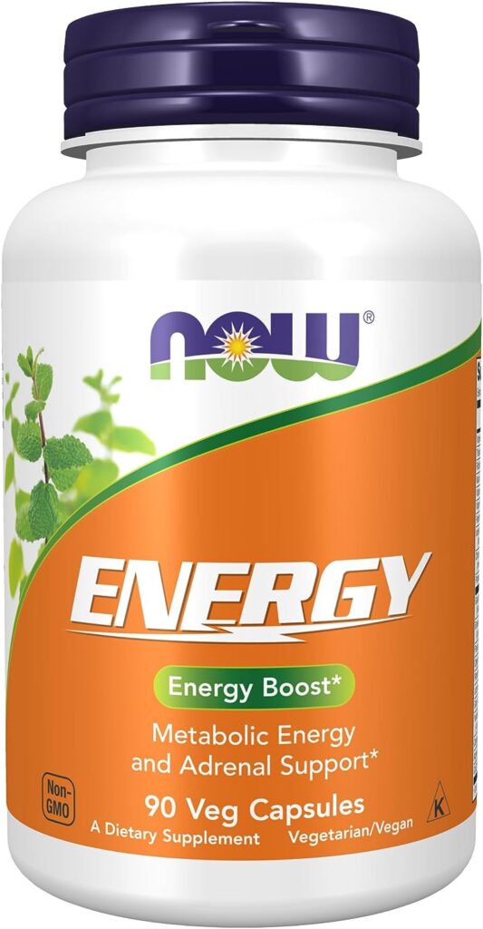 NOW Supplements, Energy Dietary Supplement (lncludes B Vitamins, Green tea, Panax Ginseng and Rhodiola), 90 Capsules